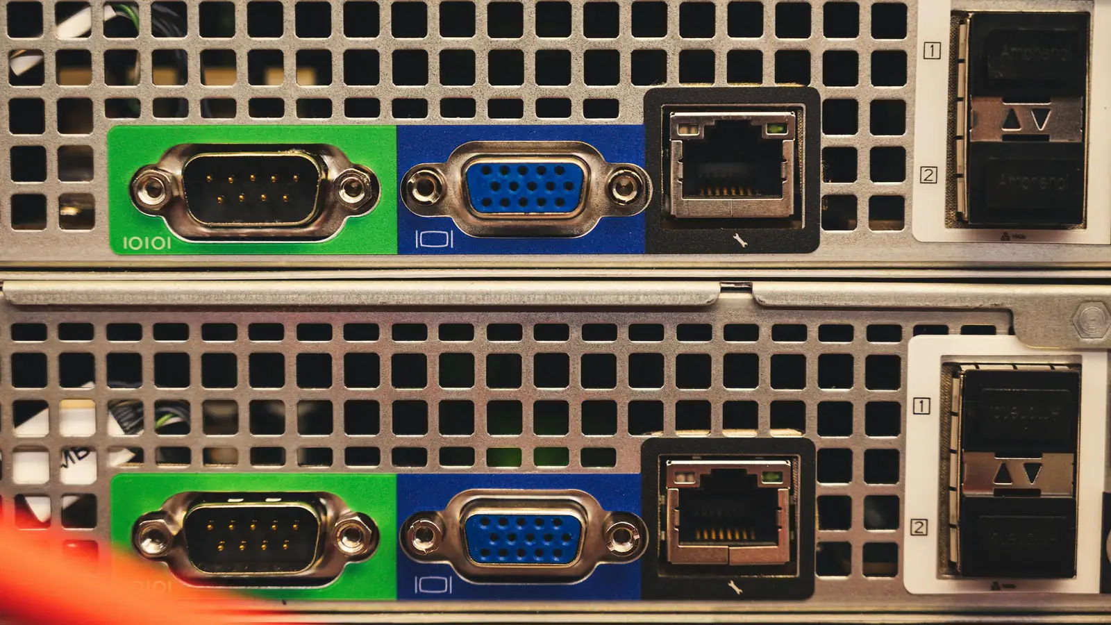 Detail of an aging on-premise server